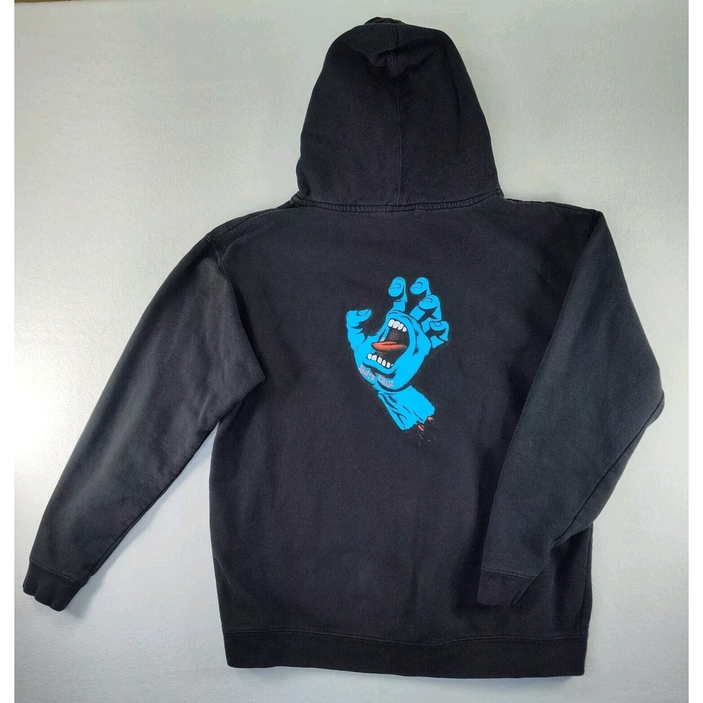 ☑️🏄🛹☑️Kids Sweatshirt SANTA CRUZ Youth Lg Black Blue Logo Skater📸SEE PICS📏📸